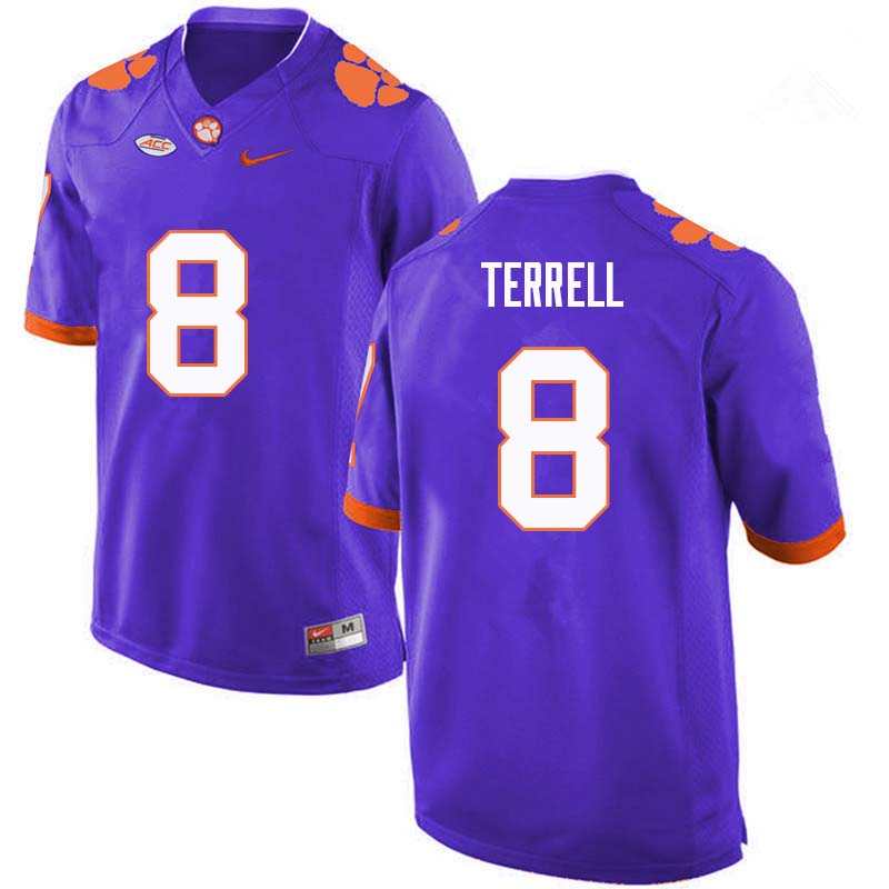 Men #8 A.J. Terrell Clemson Tigers College Football Jerseys Sale-Purple